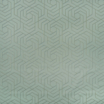 Osborne & Little Hexagon Trellis W7352-01 Shadowed trellis in metallic silver and ink on eau de nil background