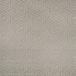 Osborne & Little Hexagon Trellis W7352-04 Shadowed trellis in metallic gilver and taupe on mid taupe background