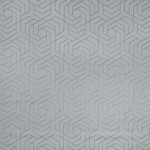 Osborne & Little Hexagon Trellis W7352-05 Shadowed trellis in metallic silver and ink on mid grey background