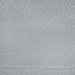 Osborne & Little Hexagon Trellis W7352-05 Shadowed trellis in metallic silver and ink on mid grey background