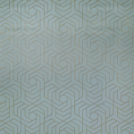 Osborne & Little Hexagon Trellis W7352-06 Shadowed trellis in metallic silver and grey on duck egg background