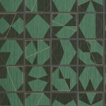 Osborne & Little Kutani Vinyl W7557-05 Green/Charcoal