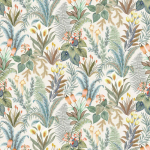 Osborne & Little Calla Lily W7812-01 Stone - Multi coloured flowers and leaves in tones of blue, green, ...