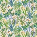 Osborne & Little Calla Lily W7812-03 Azure - Multi coloured flowers and leaves in vibrant shades of blue...