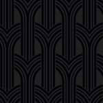 Today Interiors ORBITAL WH40040 Black matte background with darker glossy geometric pattern for sub...
