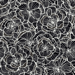 Today Interiors GRAPHIC BLOOM WH40810* Matte black and white flowers accented with subtle pewter metallic ...