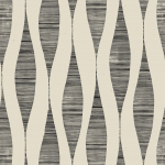 Today Interiors CERAVO WH41220 Cream-beige base with flowing black gloss forms, echoing waves or v...