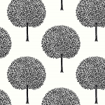 Today Interiors FRUIT TREE WH41800 Classic white background with a black tree pattern, both in a smoot...