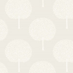 Today Interiors FRUIT TREE WH41805 Stone-coloured background with white tree motifs, all in a uniform ...