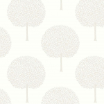 Today Interiors FRUIT TREE WH41810 Elegant white-on-white wallpaper with spherical tree motifs and gla...