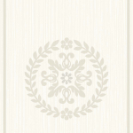 Today Interiors REGAL MEDALLION BORDER WH42200 A soft greige iridescent medallions on a neutral matte background.