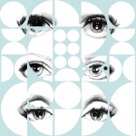Mind The Gap Eyes and Circles WP20086 Black, Blue, White
