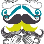 Mind The Gap Different Moustaches WP20089 Black, Blue, Green, White

