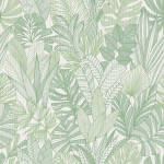 Today Interiors THE KEYS WTK20200-WTK20207 WTK20204 Various shades of green leaves on a white background.