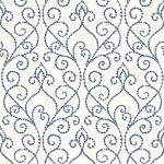 Today Interiors THE KEYS WTK21102-WTK21118 WTK21102 A striking combination of rich blue scrolls against a pristine whit...