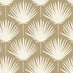 Today Interiors THE KEYS WTK21505-WTK21506 WTK21505 Creamy beige palm leaves set against a taupe background.
