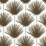 Today Interiors THE KEYS WTK21505-WTK21506 WTK21506 Rich brown palm leaves contrasted on an off-white background.