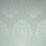 Osborne & Little Zecca W6180-03 Silver on pale mint.
