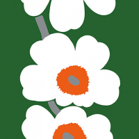 Marimekko UNIKKO 60th Anniversary Mural - Green Wallpaper