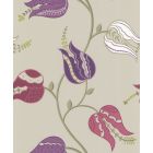 Isfahan Tulip - Brown & Beige Wallpaper
