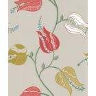 Isfahan Tulip - Brown & Beige Wallpaper