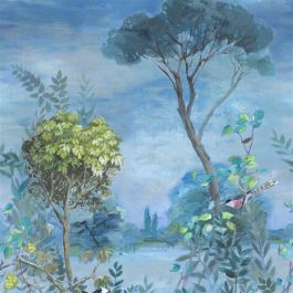 Giardino segreto scene 1 - Aqua & Blue Wallpaper