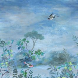 Giardino segreto scene 2 - Aqua & Blue Wallpaper