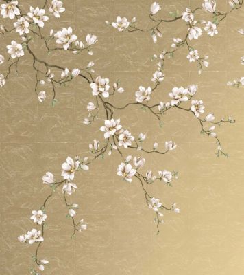 Miyabi Bloom Mural - Metal Leaf