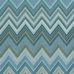 Missoni Home HAPPY ZIGZAG 10335 A chevron pattern in aqua teal, smoky blue-grey, denim, sky, with h...