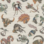 Missoni Home CONSTELLATIONS 10352 Eclectic medley of muted earth tones in orange, turquoise and grey