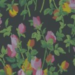 Jannelli & Volpi ROSERAIE JV-7273 Yellow, pink, orange, green on matt black background