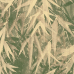 Today Interiors Bamboo Veil 18632 Iridescent olive green and khaki with cream champagne gold leaves