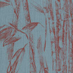 Armani Casa NIKKO 9855 Iridescent powder blue background with red bamboo sketch