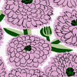 Marimekko PRIMAVERA JV-25105 Cool pink, green, black and white