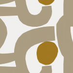 Marimekko SEPPEL 25965 Taupe, tan and white