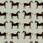 Marimekko MUSTA TAMMA JV-25172 Soft mint green, black, off-white & rust