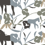 Marimekko LAIDUN JV-25927 White, medium and green grey, taupe