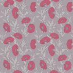 Cole and Son Poppy 81/1001 With brick red flowers and pewter foliage against a pale taupe back...