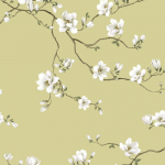 Today Interiors MOONLACE MAGNOLIA CH30105 Honey beige,  white, taupe, green and brown