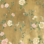 Today Interiors JANGMI TRAIL Vinyl CH31615 Warm gold, soft pink, tan, cream, green, brown