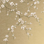 Today Interiors Miyabi Bloom Mural - Metal Leaf CH31705M-MIYABIBLOOM-MURAL Gold, taupe, dusty rose, green, brown