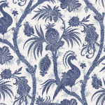 Today Interiors ST PAUL CL30502 Navy blue and white on a light beige grasscloth background.