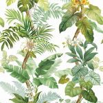 Today Interiors SWEDELAND  CL31000M Jade green, chartreuse, and marigold yellow on a soft pink backgrou...