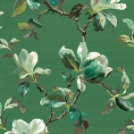 Today Interiors Carl Robinson 19 CL31401-CL31404 CL31404 Forest green, emerald green, and ivory on a deep navy blue backgrou...