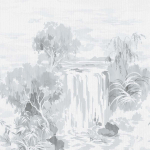 Today Interiors SOUTH PLACE Linen Mural CL31900M Shades of charcoal and soft grey on a light cream background.