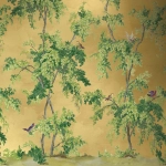 Today Interiors Carl Robinson 19 CL32705-CL320705M CL32705M Deep green leaves and multicoloured birds with shades of purple, re...