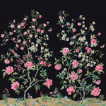 Today Interiors SWAN LANE CL33110M Deep green leaves and branches with vibrant pink, white, and yellow...