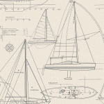 Today Interiors THAMES CL71008 Charcoal schematic details on a cream linen background
