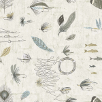 Today Interiors THAXTED CL72008 Chalk white background with chack grey undertones, featuring cool b...