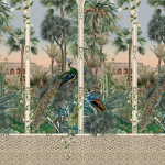 Mind The Gap ERFOUD WP20750 Cool blue tones with pink and green accents, evoking the serene bea...